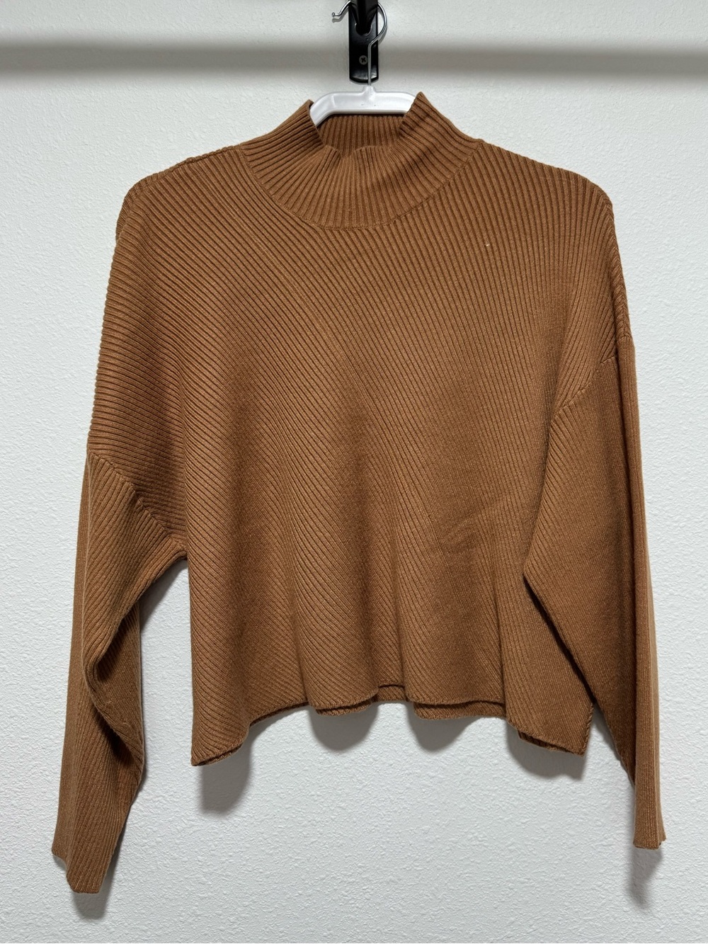 Maeve by Anthropologie Mock Neck Sweater in Camel Brown size Medium Fall NWOT - Picture 3 of 6